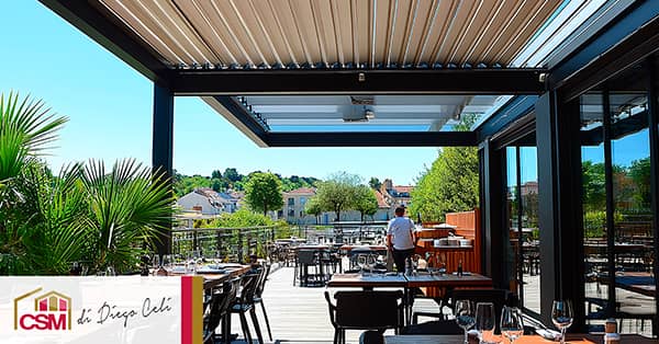 Pergole bioclimatiche per attività commerciali